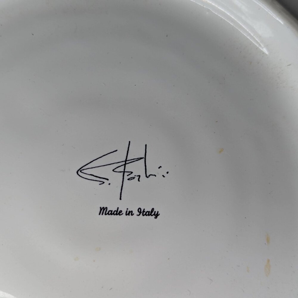 Cristina Fortini Italian Large Artisan Non-Uniform Rooster Serving Round Platter - Picture 11 of 11